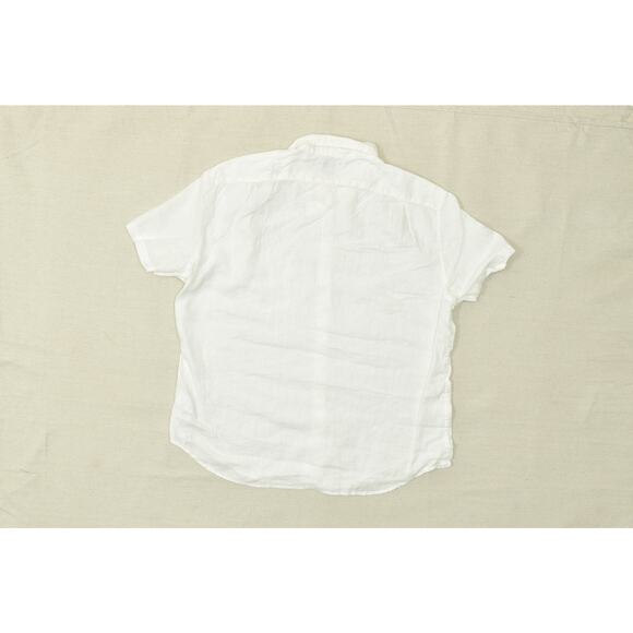 J Crew Men Button Down Shirt Short Sleeve White Linen Blend Size 2XL Solid - Picture 8 of 8